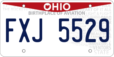 OH license plate FXJ5529