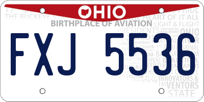 OH license plate FXJ5536