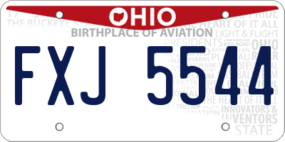 OH license plate FXJ5544