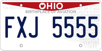 OH license plate FXJ5555