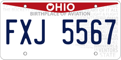 OH license plate FXJ5567