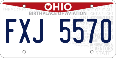 OH license plate FXJ5570