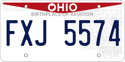 OH license plate FXJ5574