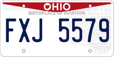OH license plate FXJ5579