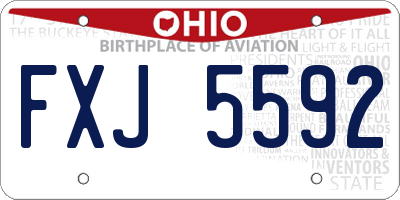 OH license plate FXJ5592