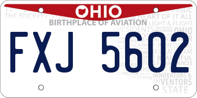 OH license plate FXJ5602