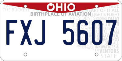 OH license plate FXJ5607