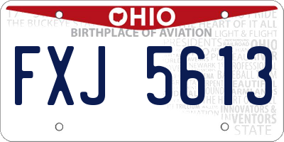 OH license plate FXJ5613