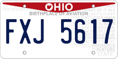OH license plate FXJ5617