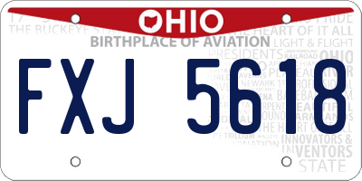 OH license plate FXJ5618