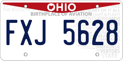 OH license plate FXJ5628