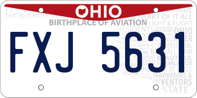 OH license plate FXJ5631