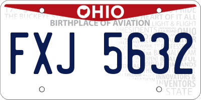OH license plate FXJ5632