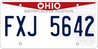 OH license plate FXJ5642