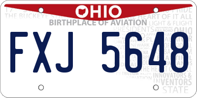 OH license plate FXJ5648