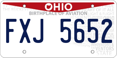 OH license plate FXJ5652