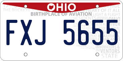 OH license plate FXJ5655