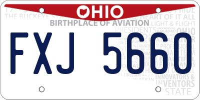 OH license plate FXJ5660