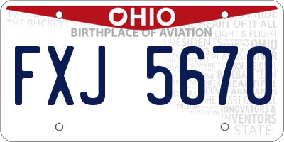 OH license plate FXJ5670