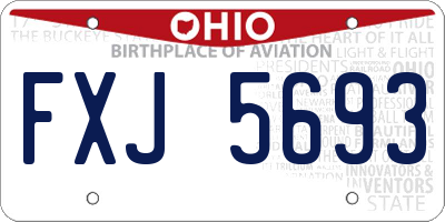 OH license plate FXJ5693