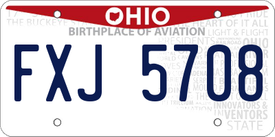 OH license plate FXJ5708