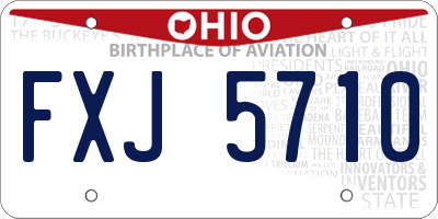 OH license plate FXJ5710