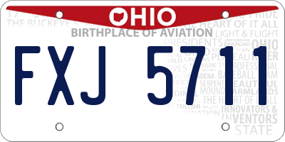 OH license plate FXJ5711