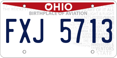 OH license plate FXJ5713