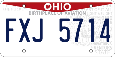 OH license plate FXJ5714
