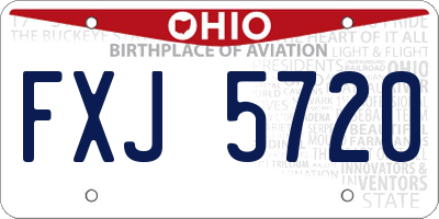 OH license plate FXJ5720