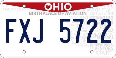 OH license plate FXJ5722