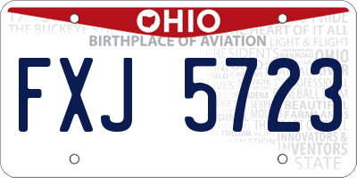 OH license plate FXJ5723