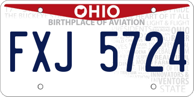 OH license plate FXJ5724