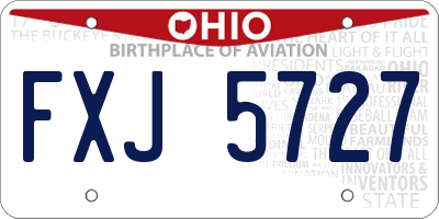 OH license plate FXJ5727