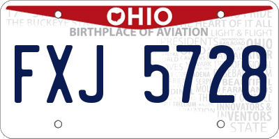 OH license plate FXJ5728