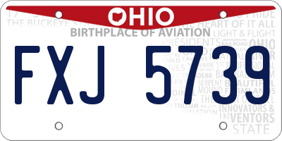 OH license plate FXJ5739