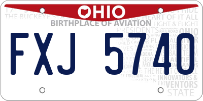 OH license plate FXJ5740
