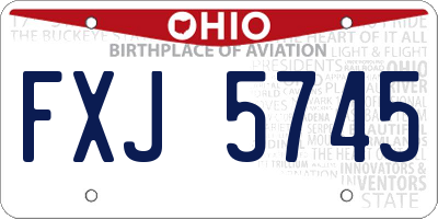 OH license plate FXJ5745