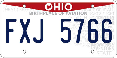OH license plate FXJ5766