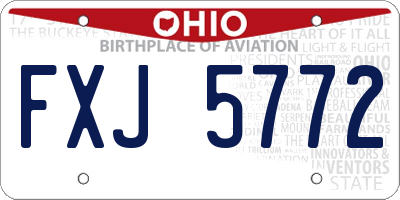 OH license plate FXJ5772