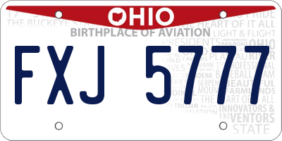 OH license plate FXJ5777