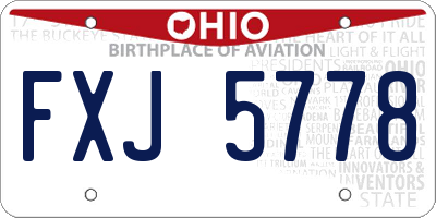 OH license plate FXJ5778