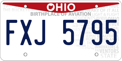 OH license plate FXJ5795
