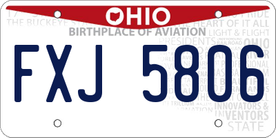 OH license plate FXJ5806