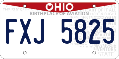 OH license plate FXJ5825