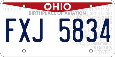 OH license plate FXJ5834