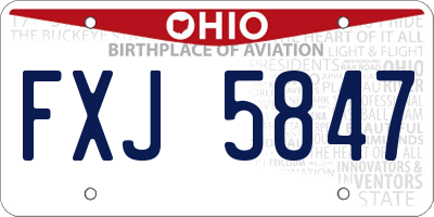 OH license plate FXJ5847