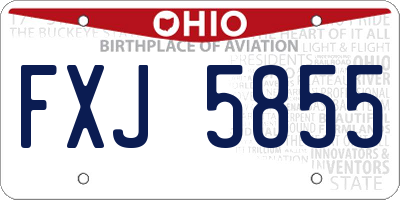 OH license plate FXJ5855