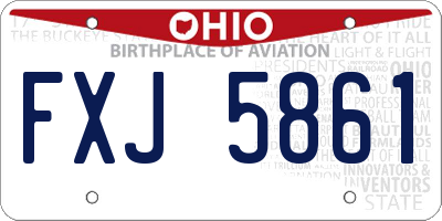 OH license plate FXJ5861