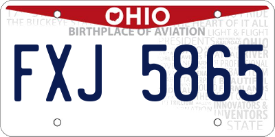OH license plate FXJ5865